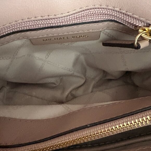 Michael Kors Rose Signature Coated Canvas and Leather Whitney Shoulder Bag - Picture 7 of 14